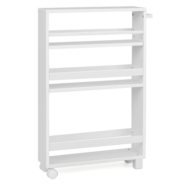 Costway 4tier Slim Kitchen Storage Cart Narrow Slide Out Trolley